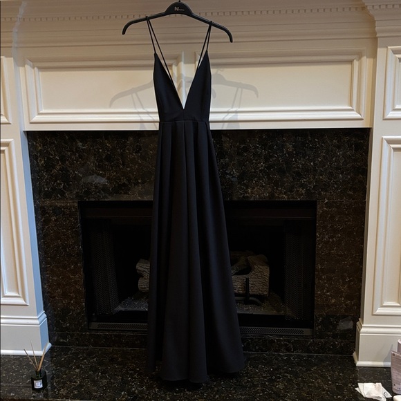 Zara open back long black dress with ties sz.XS - Picture 10 of 16